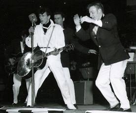popsike.com - ROCKABILLY GENE VINCENT & BLUE CAPS CHICAGO 1957 PHOTO -  auction details